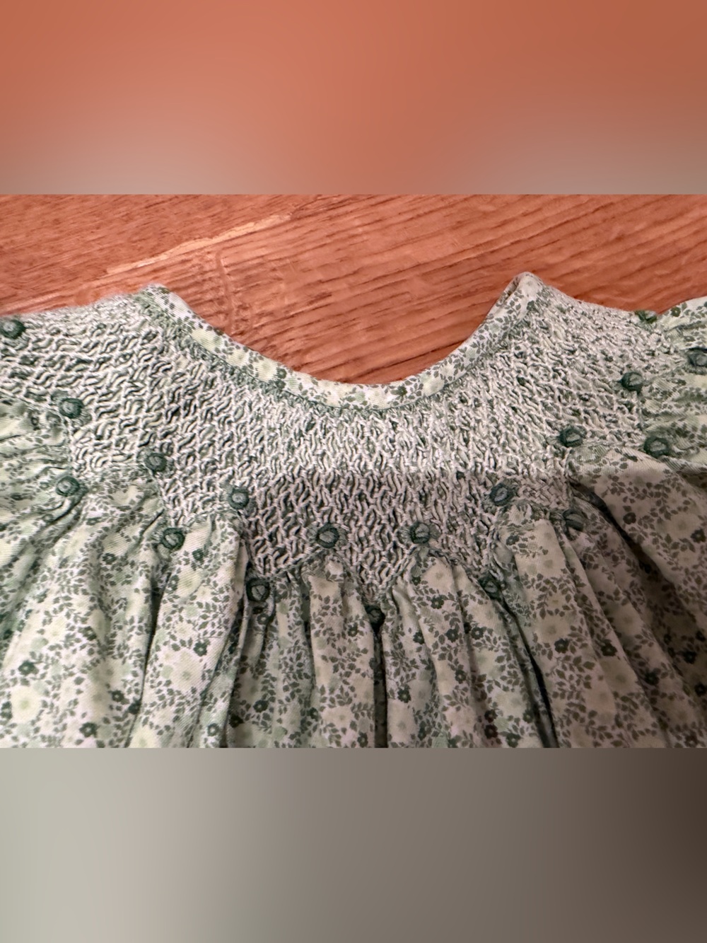 Orient Expressed Smocked Dress in Mint Floral - Picture 3 of 4